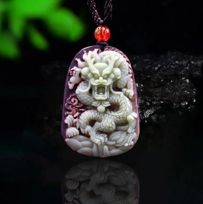 Cocktail Shaker Set - Purple Robe Jade Dragon Pendant Necklace