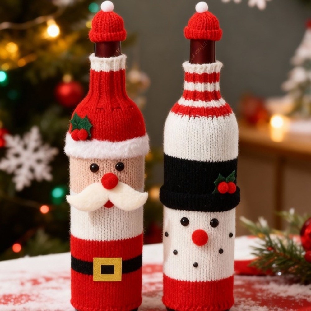 Knitted Wine Bottle Cover Elk  - Wine Beer Hat recension och pris